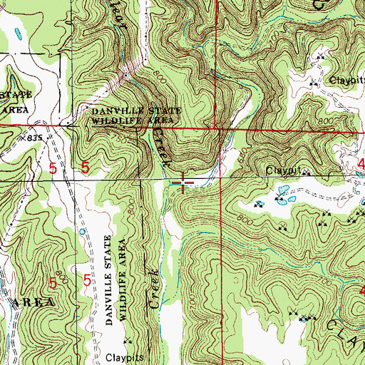 Topographic Map of Calhoun Hollow, MO