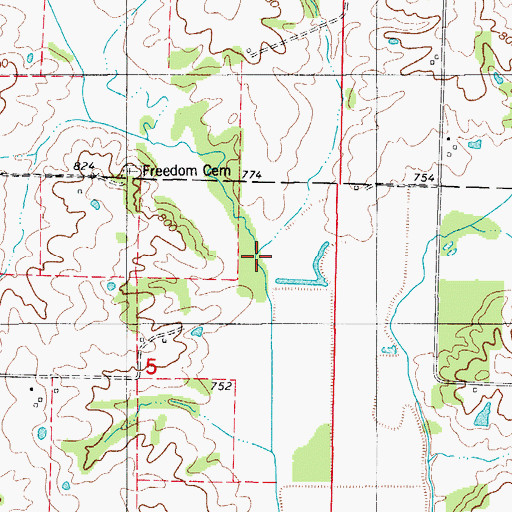 Topographic Map of Camp Branch, MO