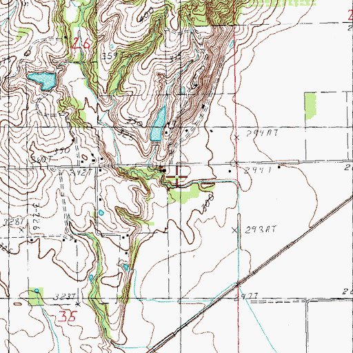 Topographic Map of Cane Creek School (historical), MO
