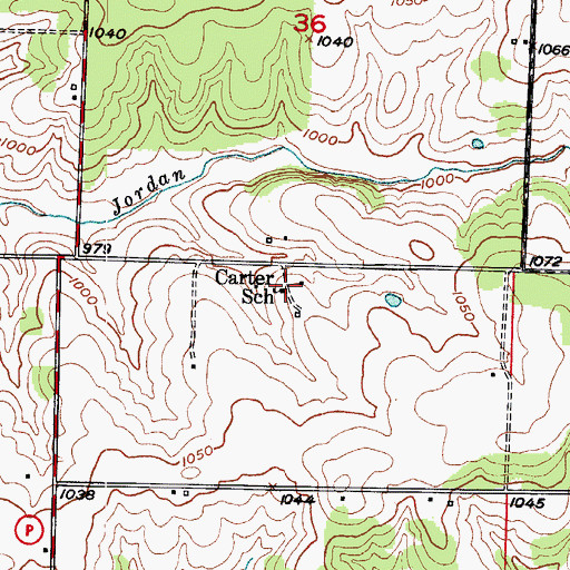 Topographic Map of Carter School, MO