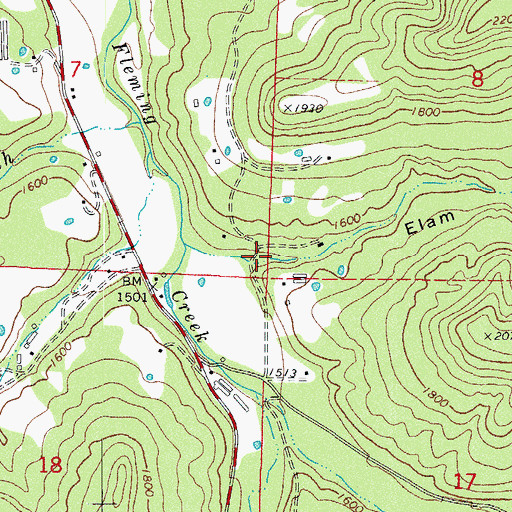 Topographic Map of Elam Hollow, AR