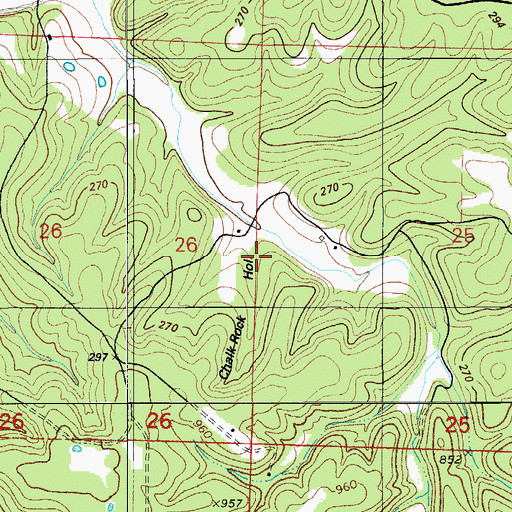 Topographic Map of Chalk Rock Hollow, MO