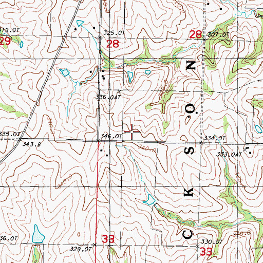 Topographic Map of Champion Hill School (historical), MO