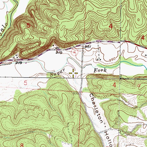 Topographic Map of Charleton Hollow, MO