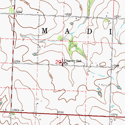 Topographic Map of Charter Oak Church, MO