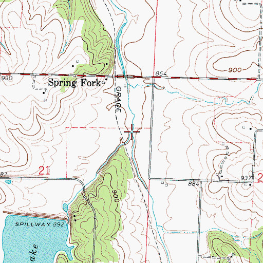Topographic Map of Cheese Creek, MO
