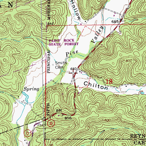 Topographic Map of Chilton Hollow, MO