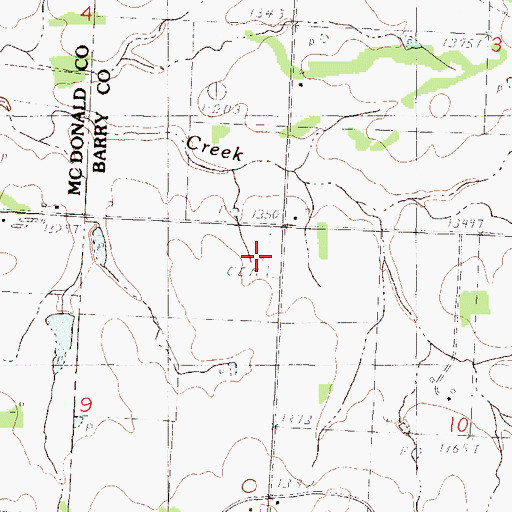 Topographic Map of Chitwood Cemetery, MO