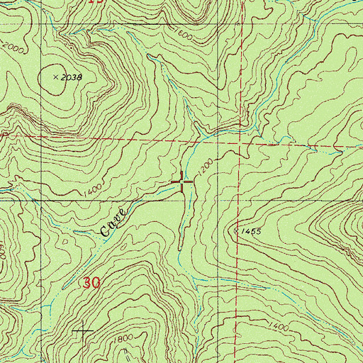 Topographic Map of Falls Branch, AR