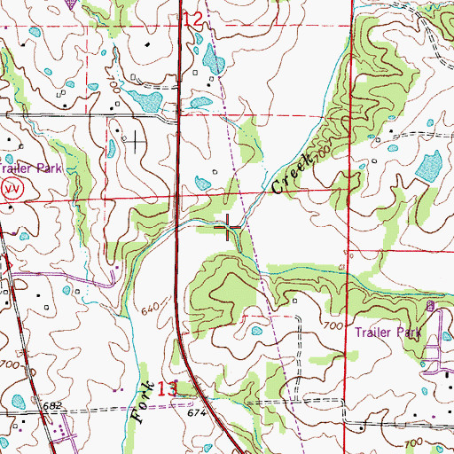 Topographic Map of Clays Fork, MO