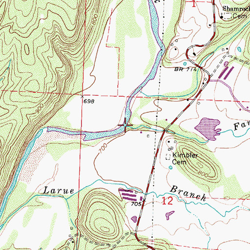 Topographic Map of Farm Branch, AR