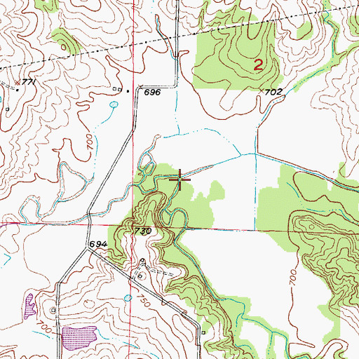 Topographic Map of Collier Branch, MO