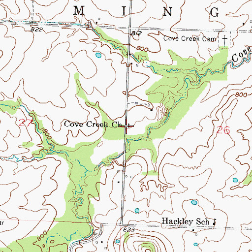 Topographic Map of Cove Creek Church, MO