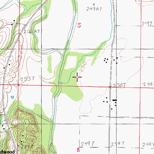 Topographic Map of Crabapple Branch, MO