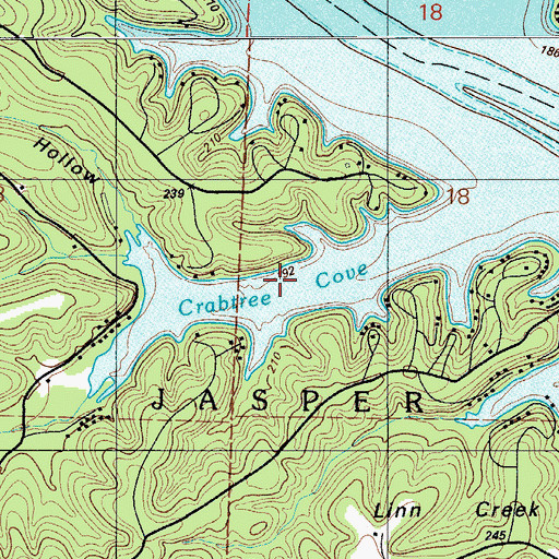 Topographic Map of Crabtree Cove, MO