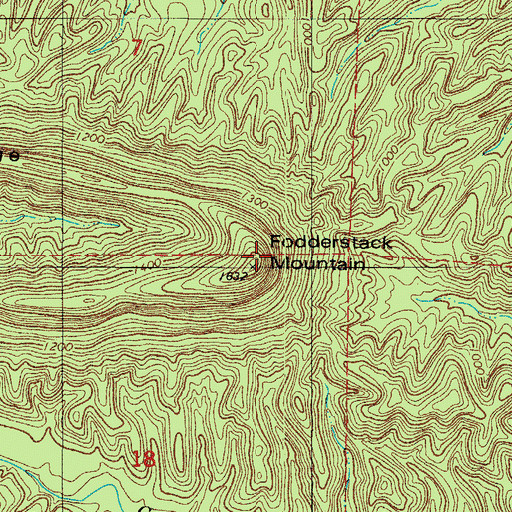 Topographic Map of Fodderstack Mountain, AR