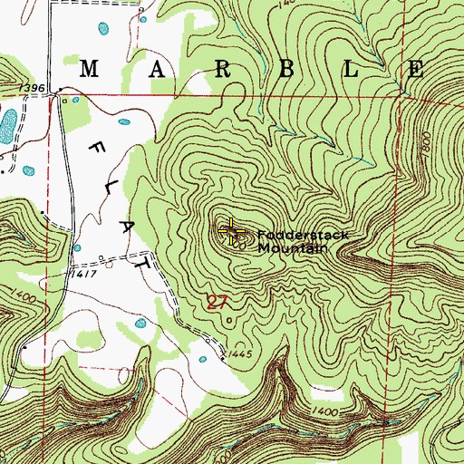 Topographic Map of Fodderstack Mountain, AR