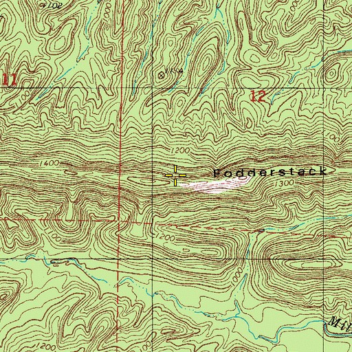 Topographic Map of Fodderstack Range, AR