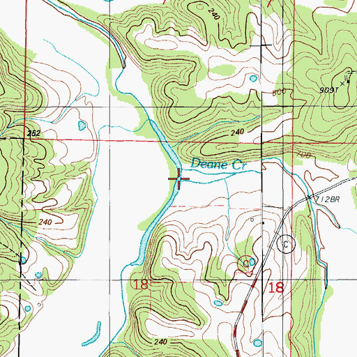 Topographic Map of Deane Creek, MO