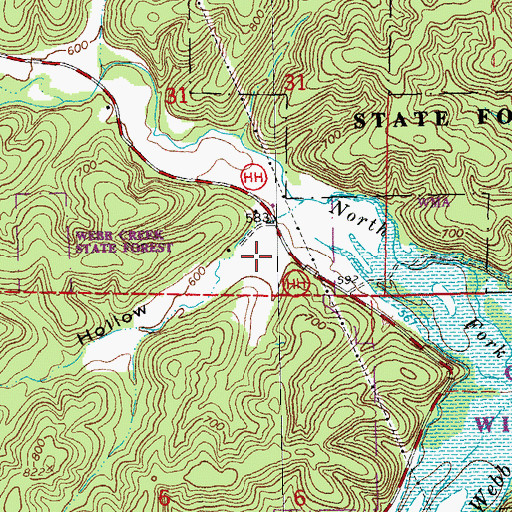 Topographic Map of Deckard Hollow, MO