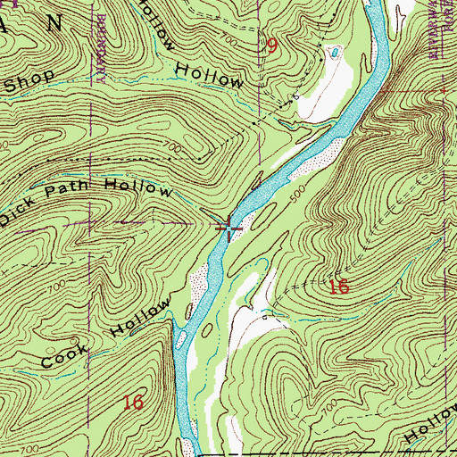 Topographic Map of Dick Path Hollow, MO