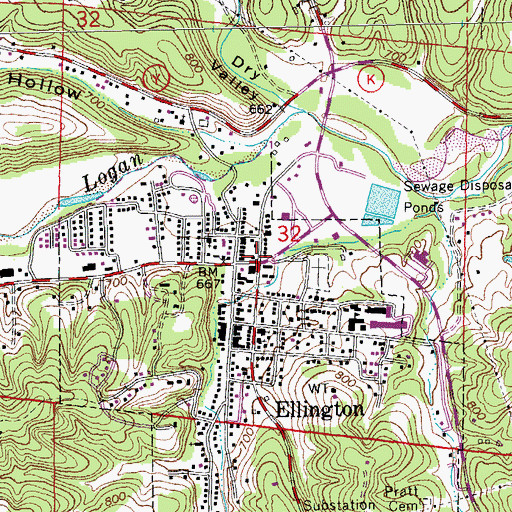 Topographic Map of Dickson Valley, MO