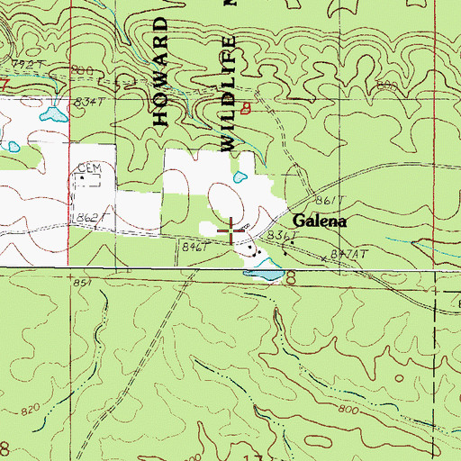 Topographic Map of Galena, AR