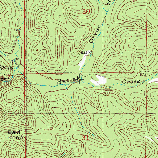 Topographic Map of Dryer Hollow, MO