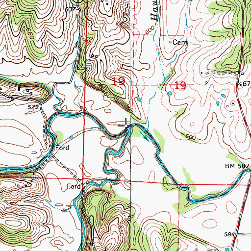 Topographic Map of East Brush Creek, MO