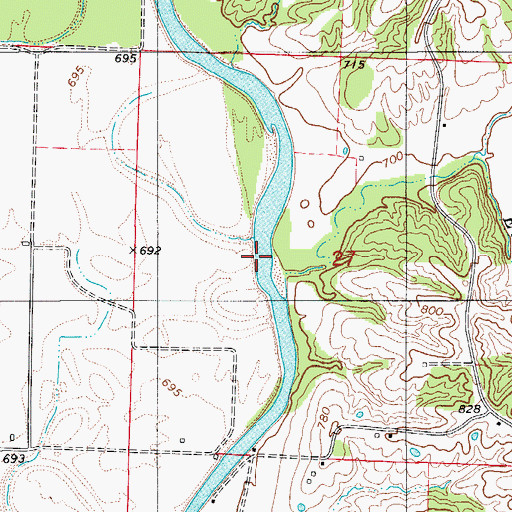 Topographic Map of Elam Creek, MO