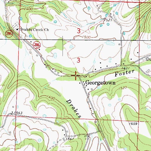 Topographic Map of Georgetown, AR