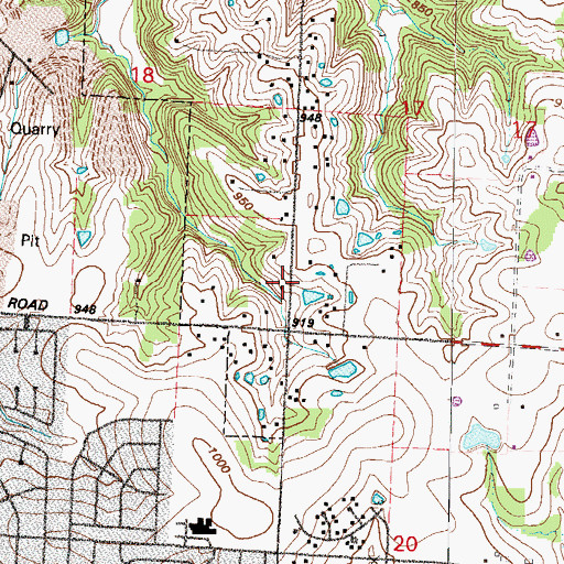 Topographic Map of Elm Grove Church, MO