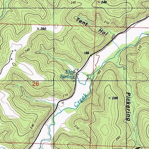 Topographic Map of Elm Spring, MO
