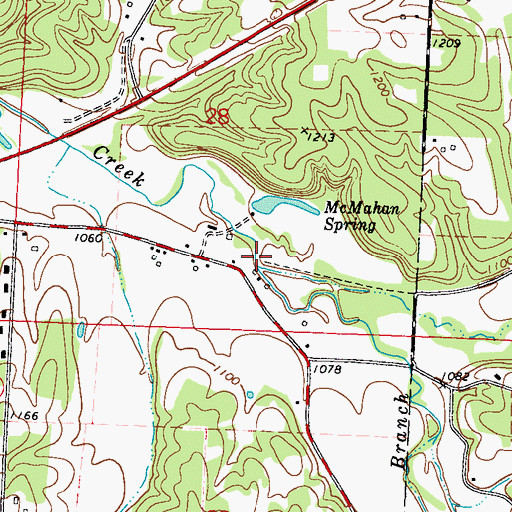 Topographic Map of Elm Spring Branch, MO