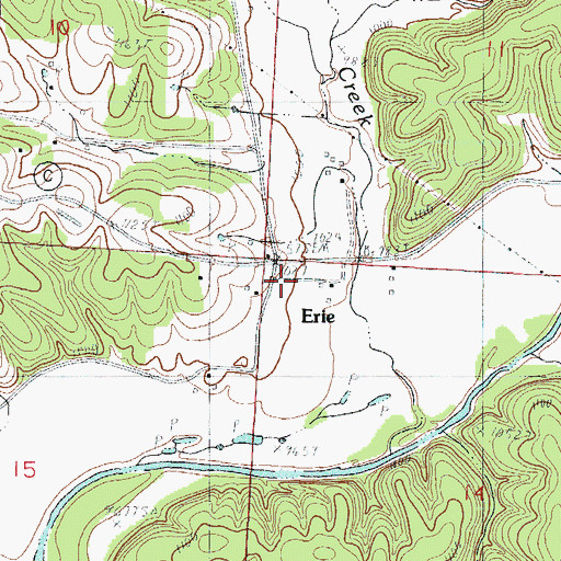 Topographic Map of Erie, MO