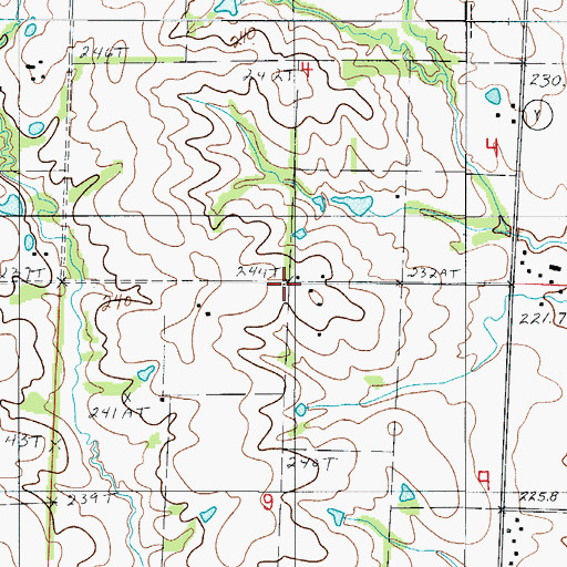 Topographic Map of Fairview School, MO