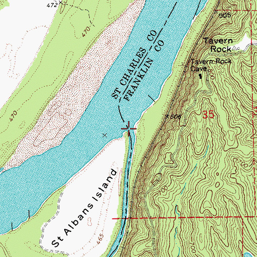 Topographic Map of Fiddle Creek, MO
