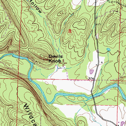 Topographic Map of Granny Hollow, AR