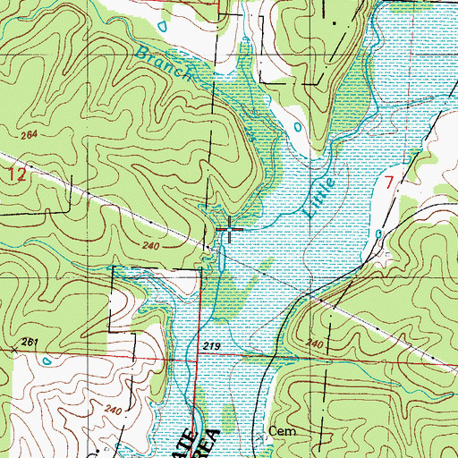Topographic Map of Flemming Branch, MO