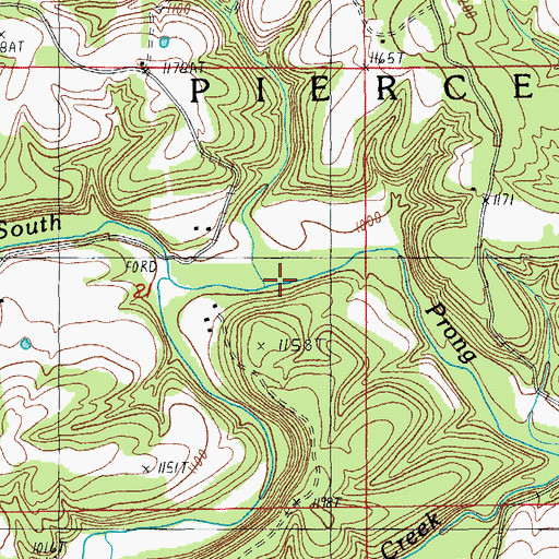 Topographic Map of Flinger Branch, MO