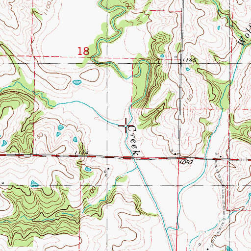 Topographic Map of Fox Branch, MO