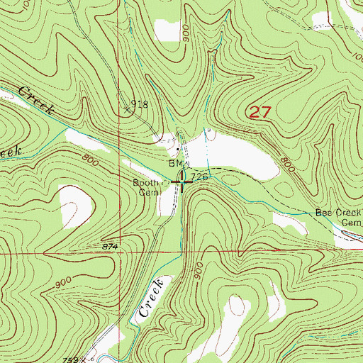 Topographic Map of Fox Creek, MO
