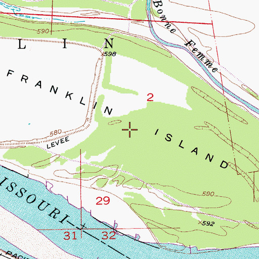 Topographic Map of Franklin Island, MO