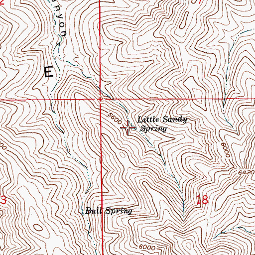 Topographic Map of Little Sandy Spring, AZ