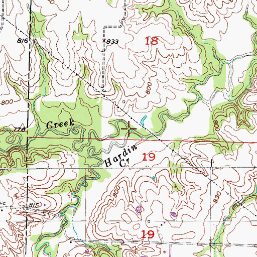 Topographic Map of Galbreath Creek, MO