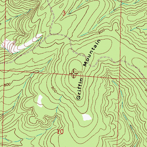 Topographic Map of Griffin Mountain, AR