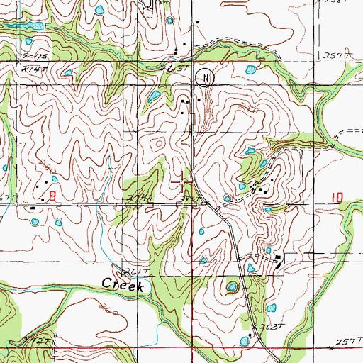 Topographic Map of Glaze Church (historical), MO