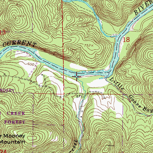 Topographic Map of Goose Bay Creek, MO
