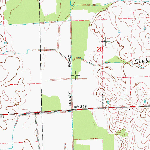 Topographic Map of Goose Pond Ditch, MO