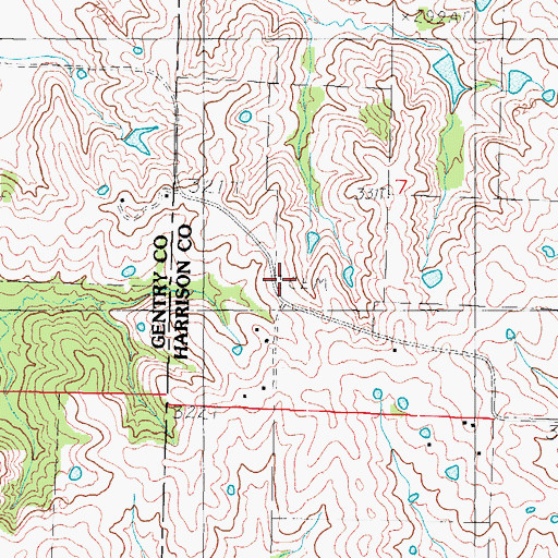 Topographic Map of Grace Cemetery, MO